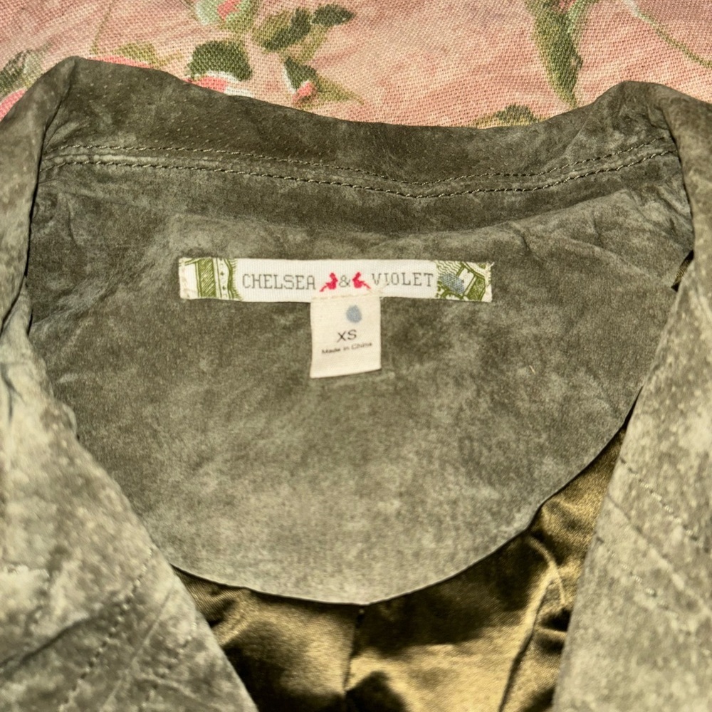 Chelsea & Violet sage green suede leather jacket - Picture 3 of 6